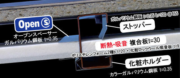 [鉄骨造]母屋一体型システム天井